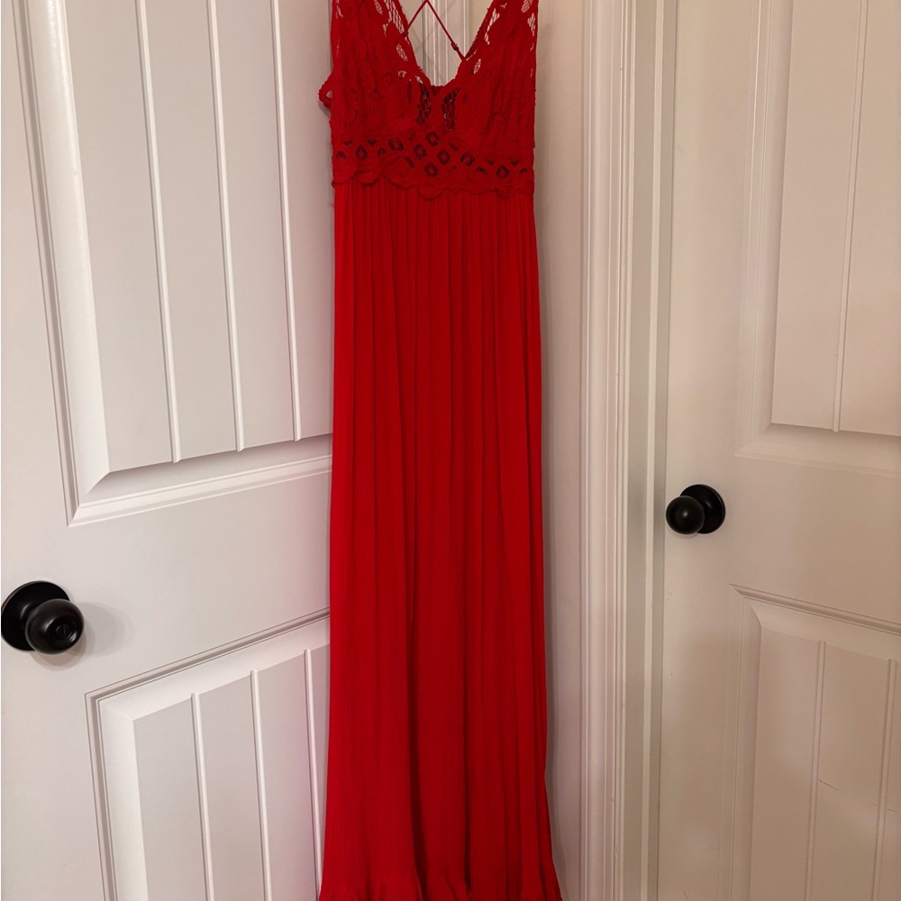 Free People Scarlet Lace-Top Maxi Dress